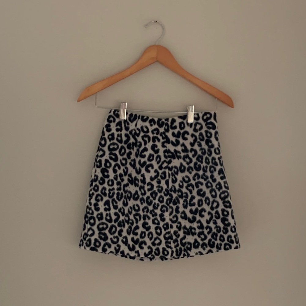 Maje brushed leopard print miniskirt size 36 NEW